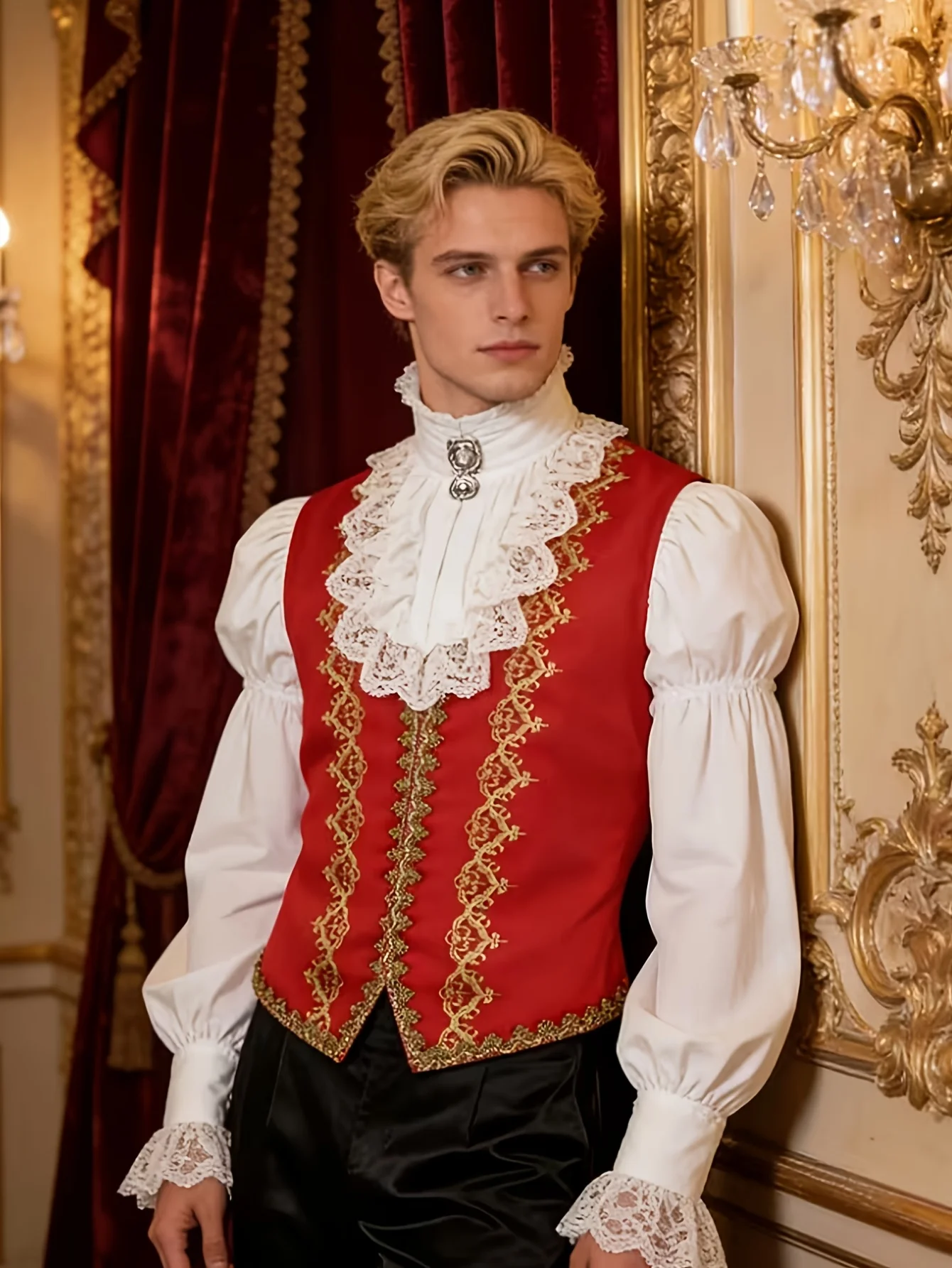 Hot Sale Men Royal Court Waistcoat Aristocrat Gentleman Vest Regency Rococo Prince Costume Victorian Cosplay Outfit For Wedding