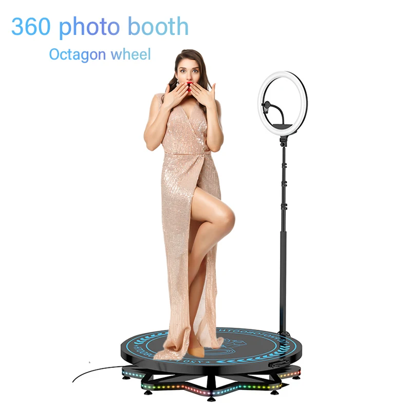 

Hexagonal star style 360 Photo Booth Automatic Spin Machine Slow Fast Motion Rotating Selfie Platform 360 Degree Video Events