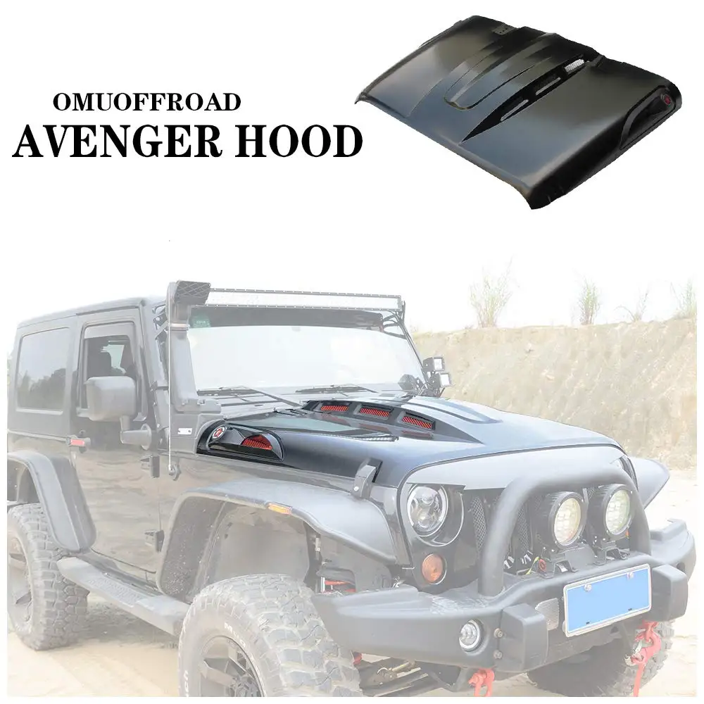 PLUSBEAM Heat Fast R-evenge Engine Hood Bonnet Hood Cover Protect Body Kit for Jeep JK Wrangler Accessories Decoration