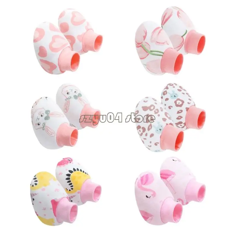 4X7D الرضع الجوارب الداخلية 6 زوج مجموعة القطن بسط الأصفاد لطيف الكرتون شخصية طباعة الزحف الحماية الطابق الأحذية #5