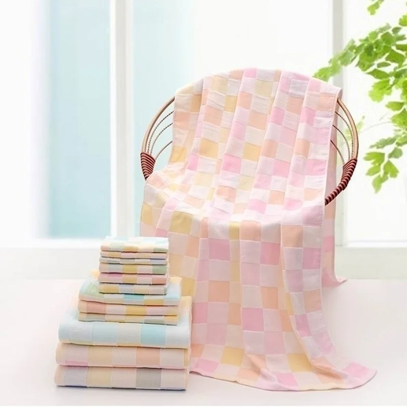 140*70cm Summer Thin Cotton Double-layer Gauze Children Bath Towel Soft Absorbent Newborn Hug Quilt Four Seasons Nap Blanket