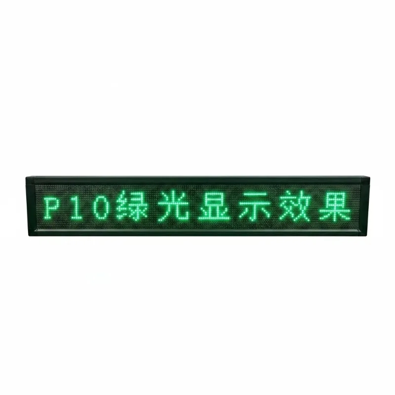 Outdoor green digital scrolling banner billboard with display screen