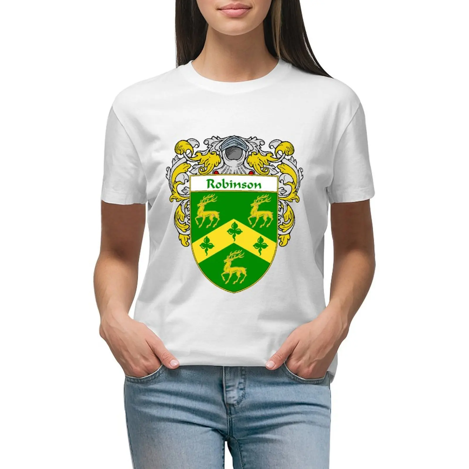 Robinson Coat of Arms / Robinson Family Crest T-shirt tops tees t shirt dress Women