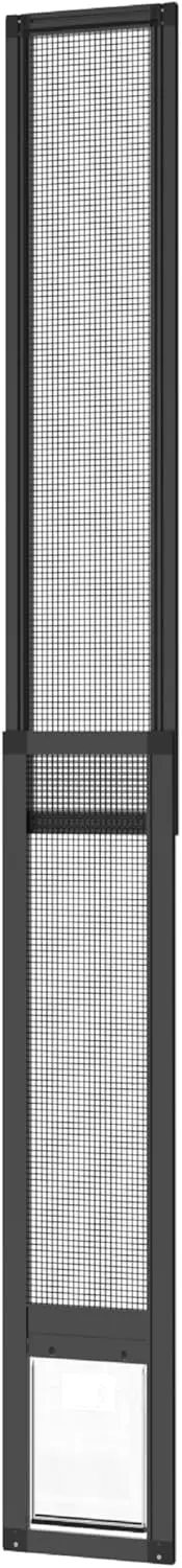 Sliding Door Application, Mesh, Black Pet Door Screen - UV Resistant, Locking Magnetic, Easy Install and Removal