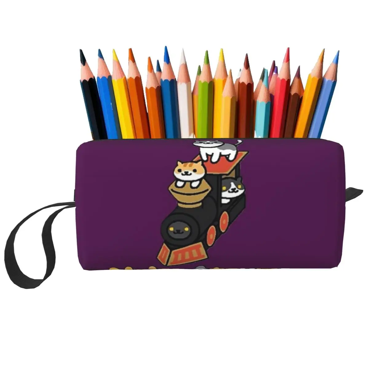 Neko portals neko atsume gatos lápis caso para menino menina presentes caneta caixa saco de lápis artigos de papelaria suprimentos de viagem feminino saco de cosméticos