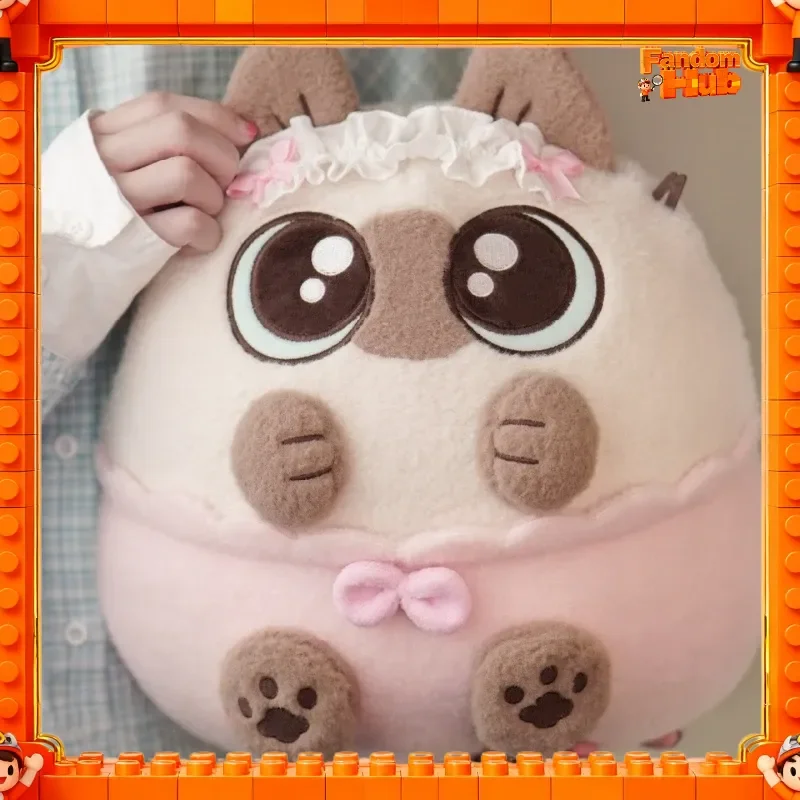 2026 NEW Genuine Azuki Siamese Cat Azukisan Round Azuki Ball Plush Doll Pillow Stuffed Toy Fans Gift