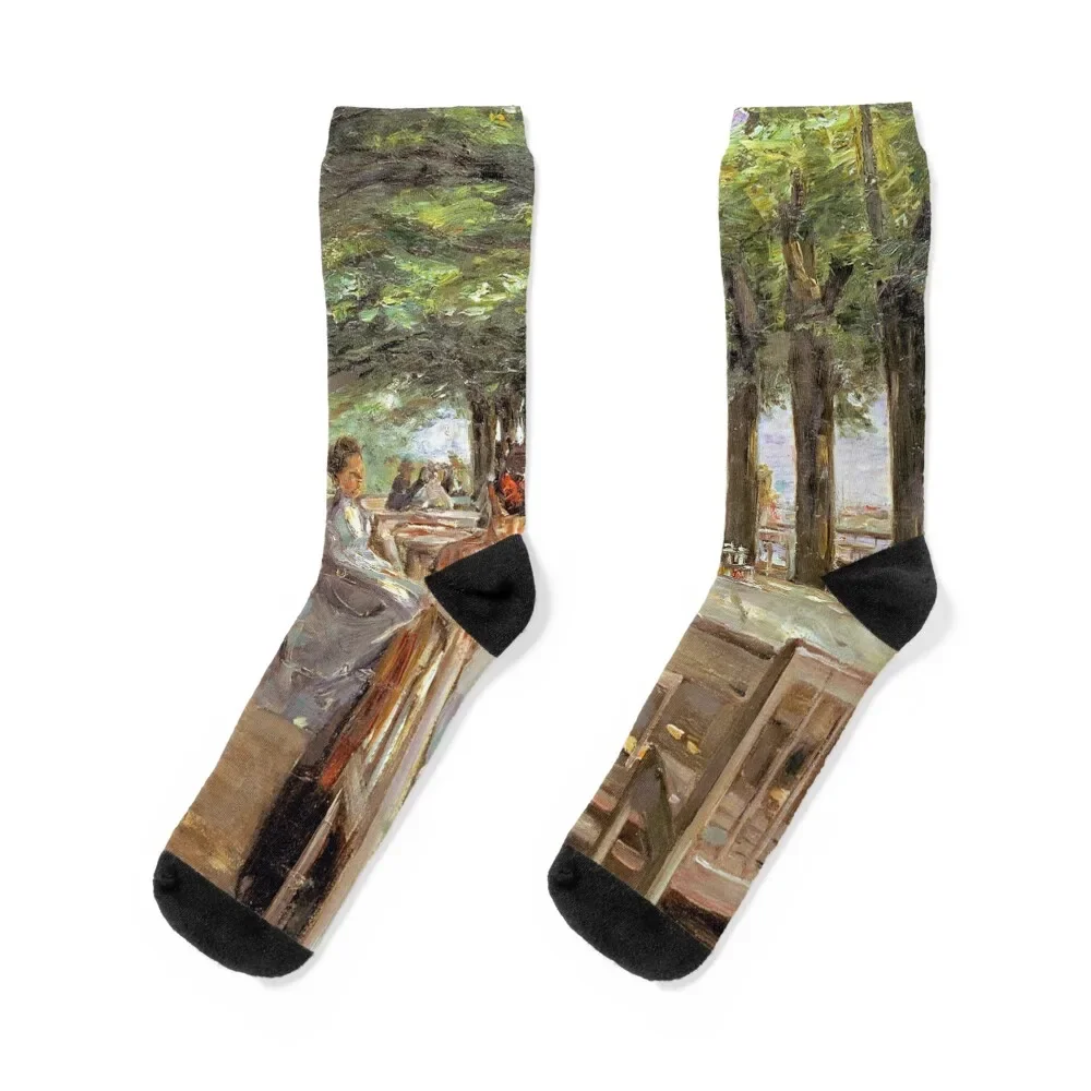 

Max Liebermann - Restaurant Terrace in Nienstedten Socks Non-slip gift cartoon Socks Ladies Men's