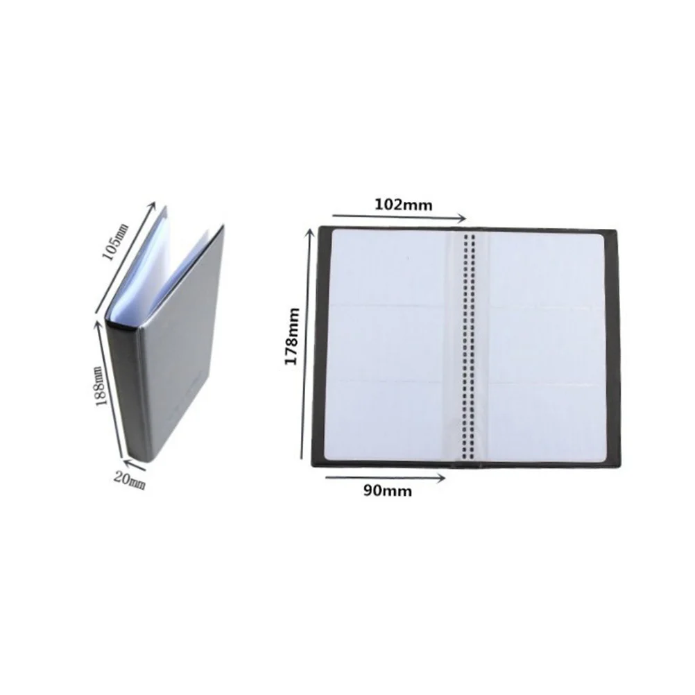 حقيبة تخزين سوداء لتنظيم بطاقات العمل مكونة من 120 فتحة لبطاقات أسماء الائتمان وحامل اسم كتاب الأعمال