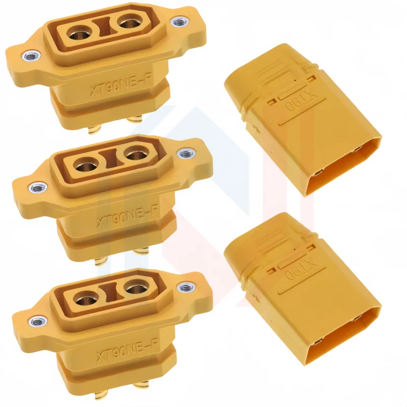 XT90NE-F with Fixed Base Male/Female Plug Charging Port XT90 Electric Vehicle Lithium Battery ESC Model Aircraft Connector