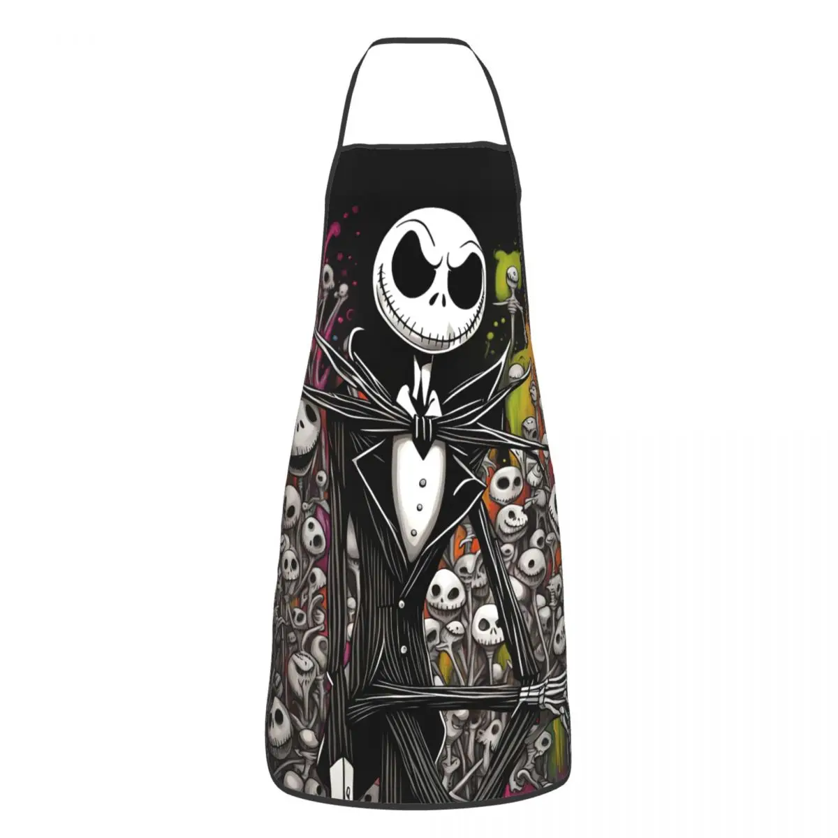 Custom Unisex Nightmare Before Christmas Kitchen Chef Cooking Baking Apron Men Halloween Movie Tablier Cuisine for Gardening