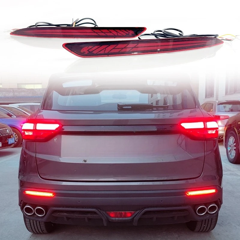 Car Led Rear Bumper Reflector Light For Geely Coolray Proton X50 2018-2024 DRL Dymanic Turn Signal Brake Lights Rear Fog Lamp