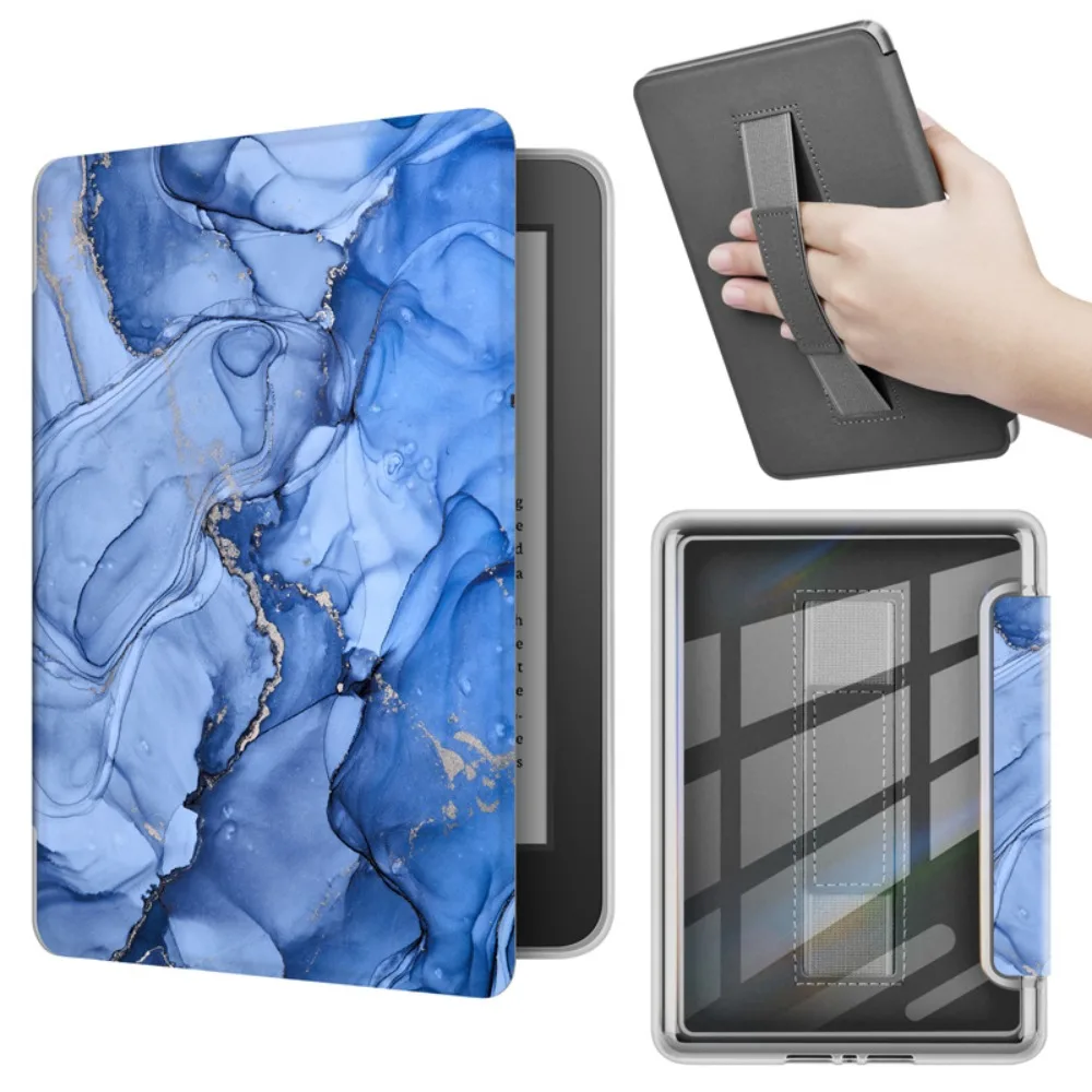 

6-дюймовый чехол для электронного чтения с поддержкой рук, акриловый противоударный смарт-чехол, кожаный чехол с автоматическим пробуждением/сна для Kindle 2024/2022, 11-го поколения