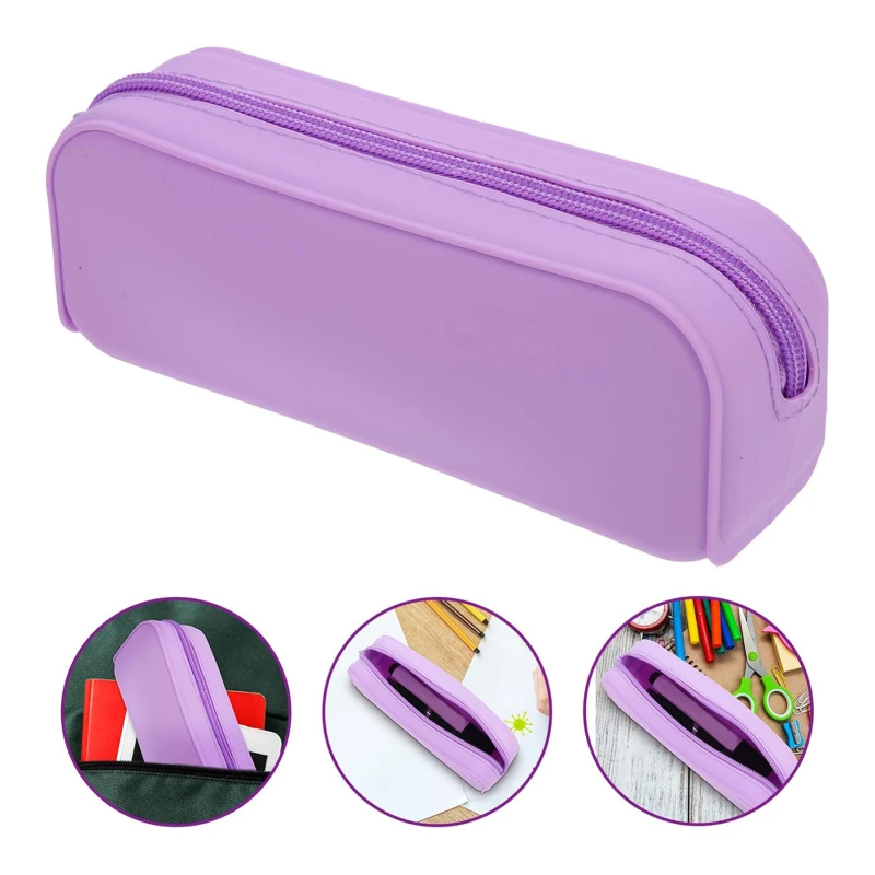 New Kawaii Colorful Silicone Pencil Case Cute Fashion Pencil Bag Stationery Storage Pouch Student School Supplies Student Gift