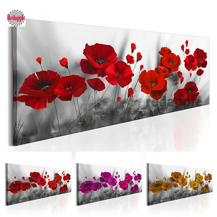 

large,poppies,Diamond Embroidery,5D,Full,diamond painting kits,DIY,Rhinestone,Mosaic diamond,Cross Stitch,icon,Home decoration