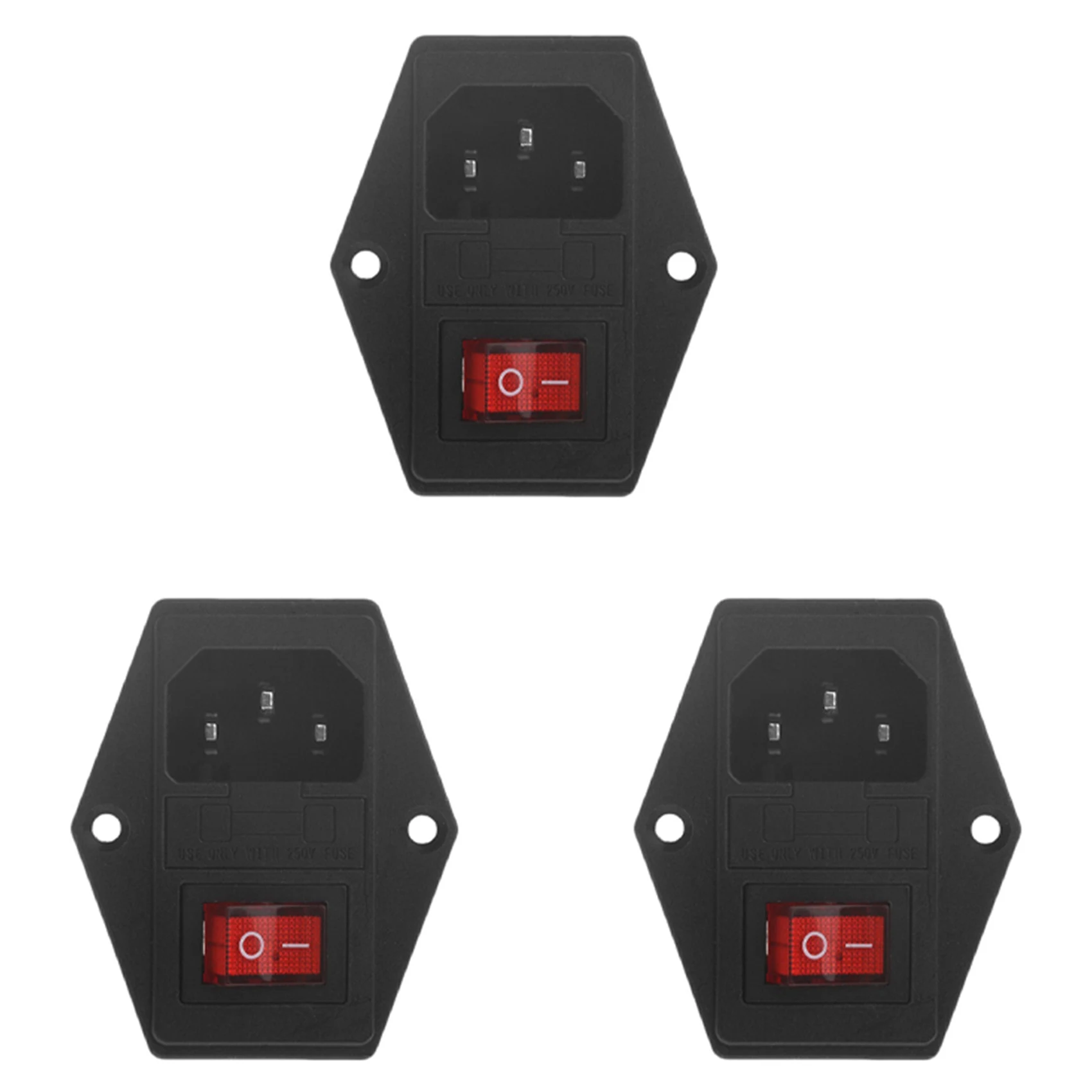 

CEA 3X Новый 3-контактный Iec320 C14 входная розетка переменного тока с предохранителем 10A 250 В