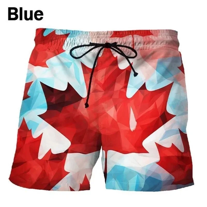 I Love Canadá patrón creativo pantalones cortos de playa para hombres, impresión 3D, pantalones cortos de tablero casuales, Día Nacional de Canadá, bañador gráfico para hombres