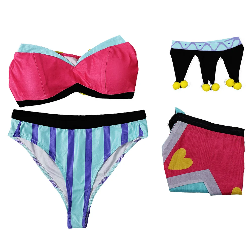 Fizzaroli disfraz de Helluva para mujer, traje de baño Sexy de dibujos animados, traje de baño para fiesta en la playa, Bikini