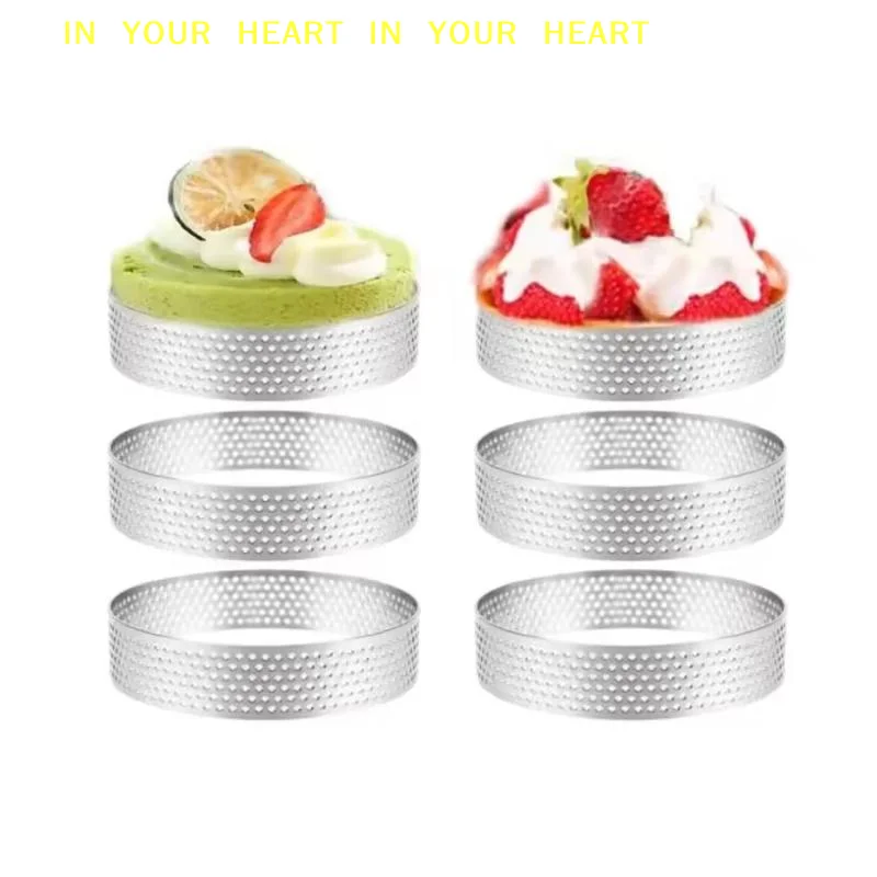 【X】5/6/7/8CM Classic 304 Stainless Steel Mousse Ring Cake Mold With Hole Tart Bottom Tower Fruit Pie Quiches Baking Tool