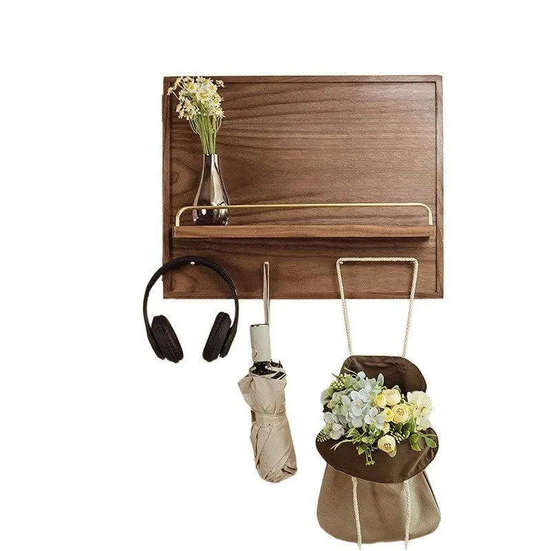 Solid wood with hook meter box decorative painting walnut entrance storage distribution box left and right door switch occlusion