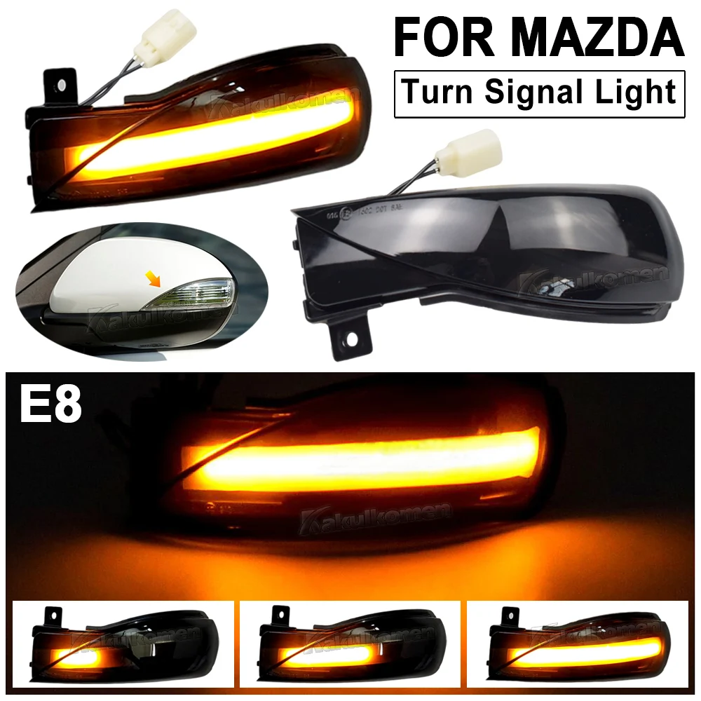 2Pcs For Mazda 3 BL 2008-2014 Mazda 6 GH 2007-2015 LED Dynamic Turn Signal Light Side Mirror Blinker Sequential Flasher Repeater