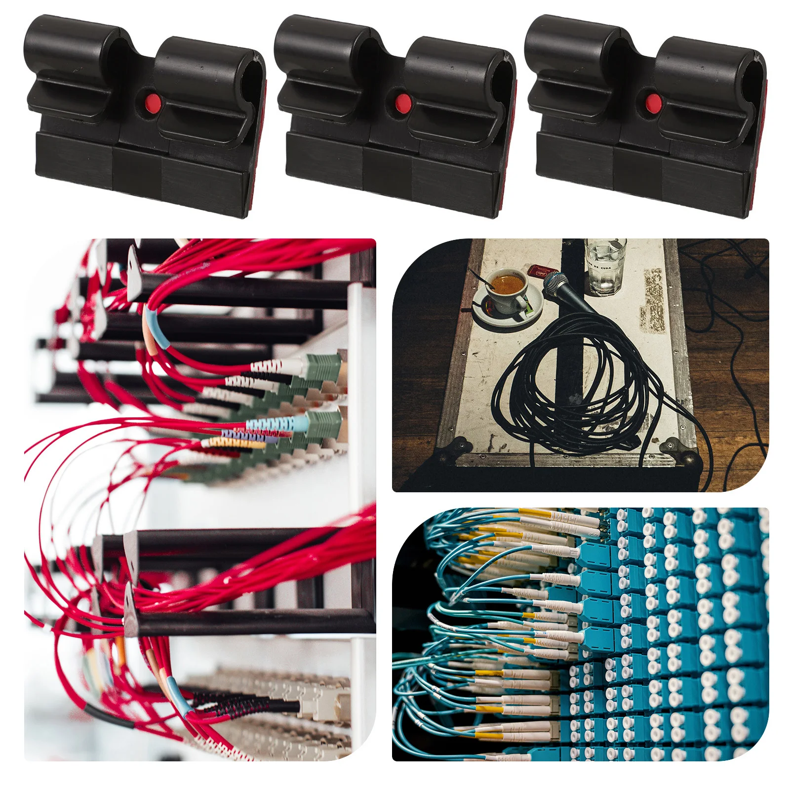 10 قطع من مشابك الكابلات اللاصقة لإدارة الأسلاك، عصا على مشابك حامل الكابل للاستخدام المنزلي والمكتب