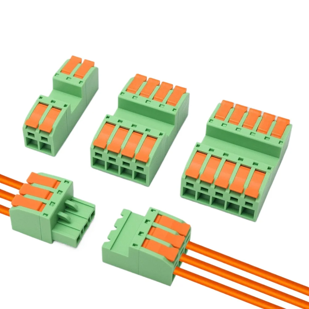 Welding free plug-in quick connect terminal 5.08-2P connector flame retardant shell can be repeatedly plugged and unplugged