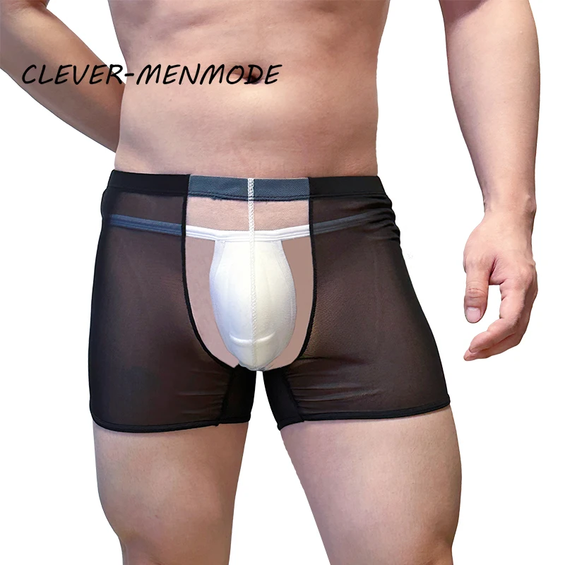 

New Men's See-Through Transparent Boxers Men Sexy Mesh Hollow Panties Adult Erotic Boxer Shorts Are Breathable Comfortable