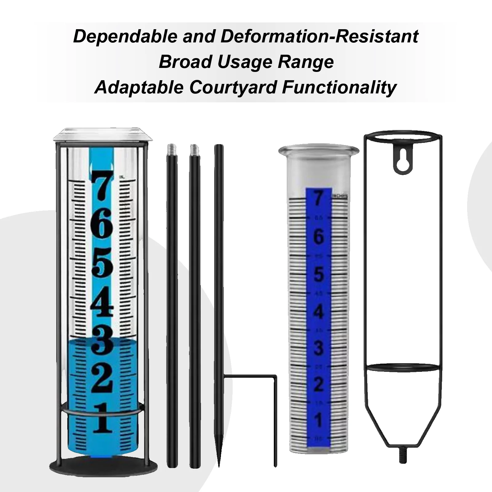 New Outdoor Garden Rain Gauge Freeze Proof Rain Gauge Outdoor Best Rated For Garden Deck Lawn With Numbers Adjustable Height