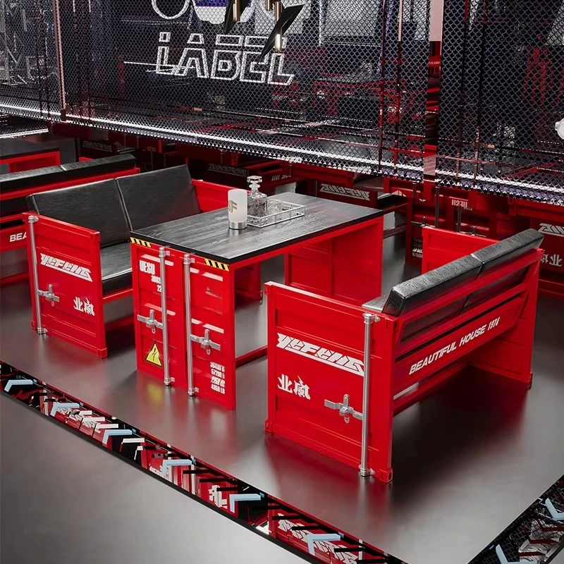 Industrial metal craft bar set engraved wrought iron sofa, cafe creative card   ,   , milk tea shop