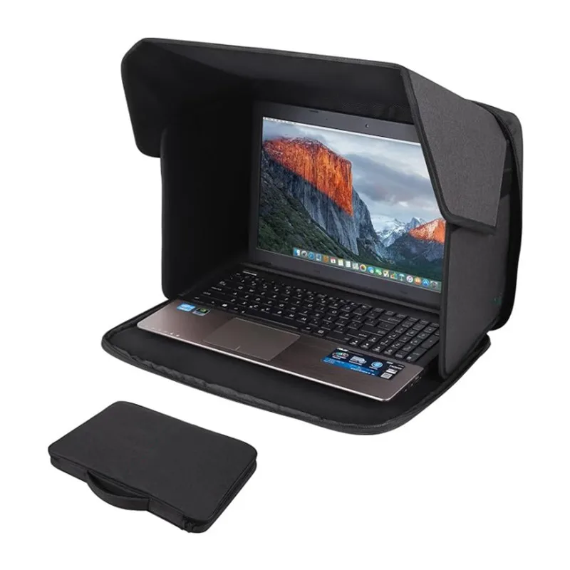 Laptop Sun Shade Ultra - Light Foldable Portable Outdoor Privacy Cover Protective Case for 15 - 17 Inch Laptops Work Travel