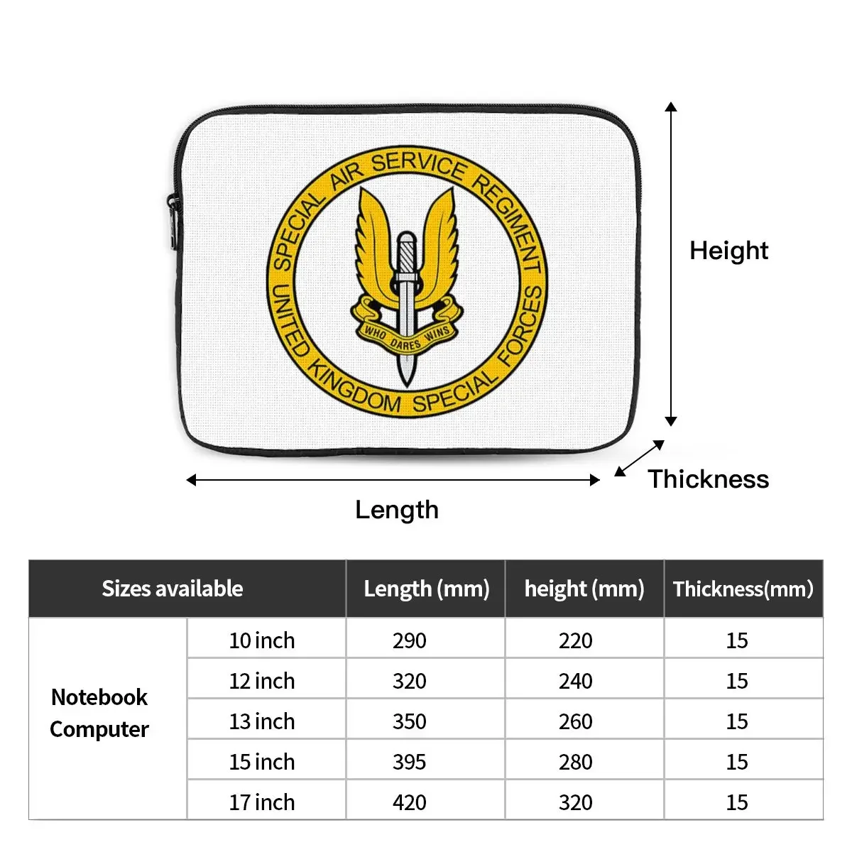 British SAS Notebook Laptop Bag Case Pouch 10 12 13 15 17 Inch For Macbook Air Pro Tablet Shockproof Case Bag