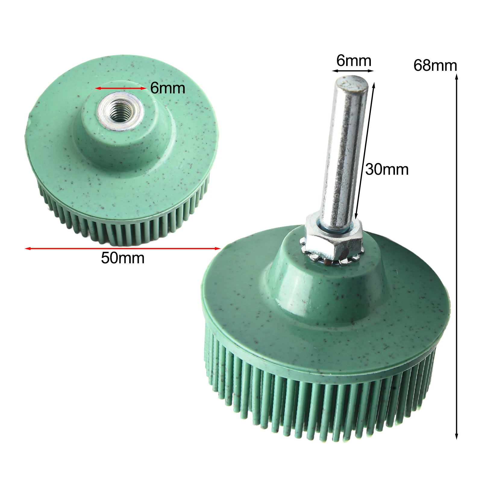 5pcs Rubber Bristle Disc Brush Set Abrasive Brush With Connecting Rod For Deburring Polishing Metal Aluminum Iron Automotive