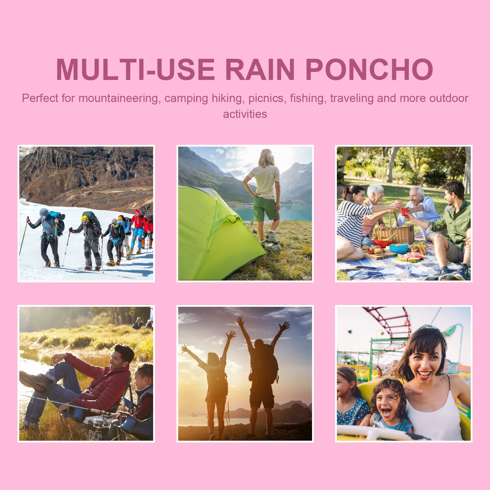 

4pcs Rain Ponchos Multi-Functional Waterproof Outdoor Raincoat For Hiking Camping Travel Portable Adult Rainwear Protective