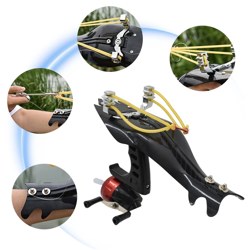 Outdoor Fish Shooting Hunting Slingshot with Strong Magnetic Guard Support Fish Dart Catapult Powerful Shooting Package