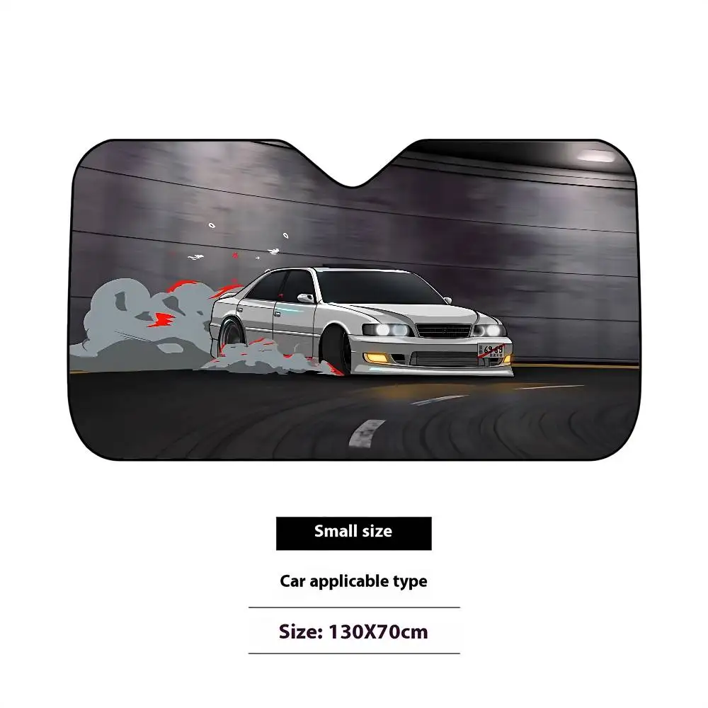 سباق السيارات مظلة السيارات الستائر 130x70 سنتيمتر سيارة ظلة غطاء الزجاج الأمامي UV حماية السيارات قناع اكسسوارات للسيارات #4