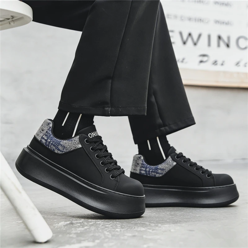 Mens heightening shoes Thick soled mens shoes Water resistant and wear resistant Increase height by 6 centimeters Durable