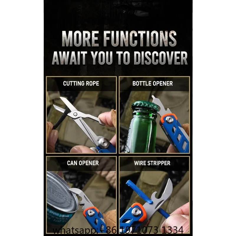 Portable Outdoor Multi EDC Folding Pliers Claw Hammer Hatchet Nail Puller Needle Nose Pliers  Outdoor Camping Car