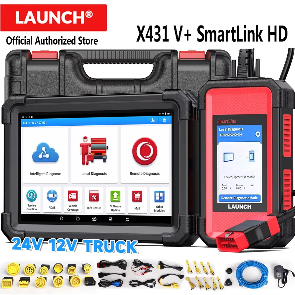 LAUNCH X431 V+ SmartLink HD Heavy duty truck Automotive Commercial Vehicle Diagnostic Scanner Diesel Machinery Bus Scan Tools