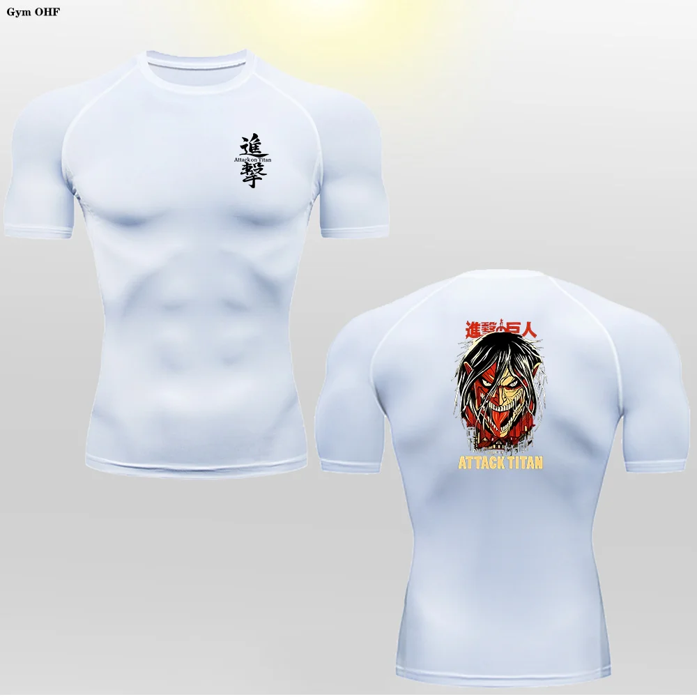 Men's High Elasticity T shirt Compression Bodybuilding Training Fitness Shirt Gym Jogging Breathable Quick Drying T shirts Man