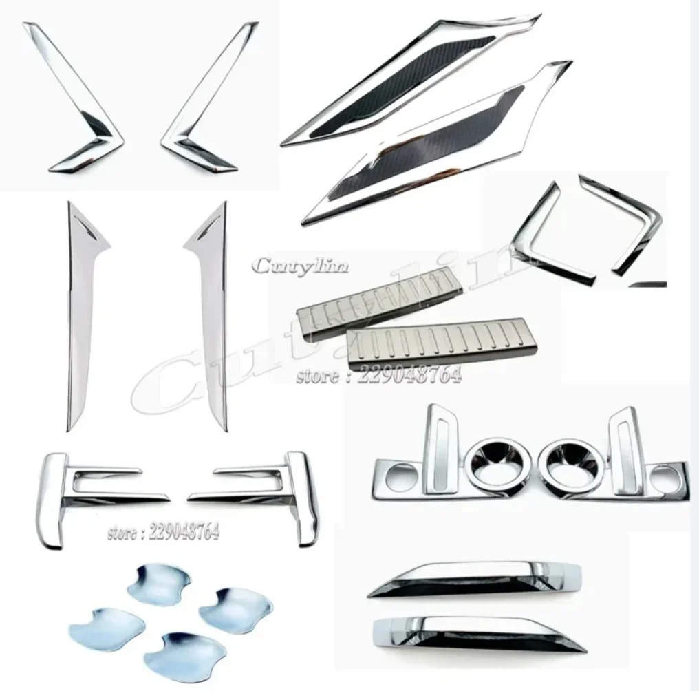For Toyota Raize A200 2020 2021 2022 ABS Chrome Front Fog Light Lamp Cover Trim door bowl rearview mirror strip headlight trim