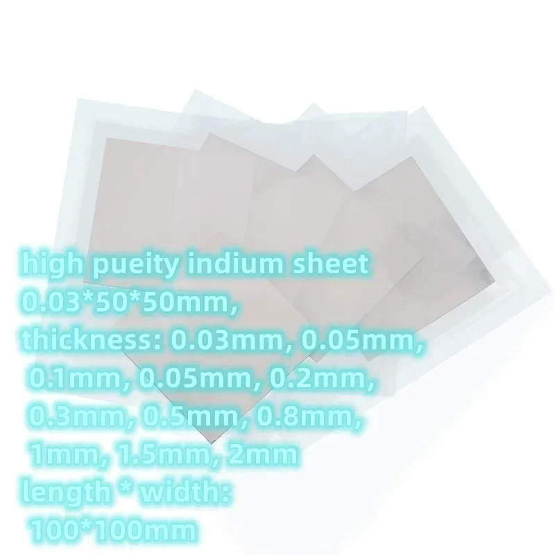 

High-purity In≥99.999% Pure indium sheet 0.03-2mm Indium plate Laser Heat Dissipation Coating Sealing Material