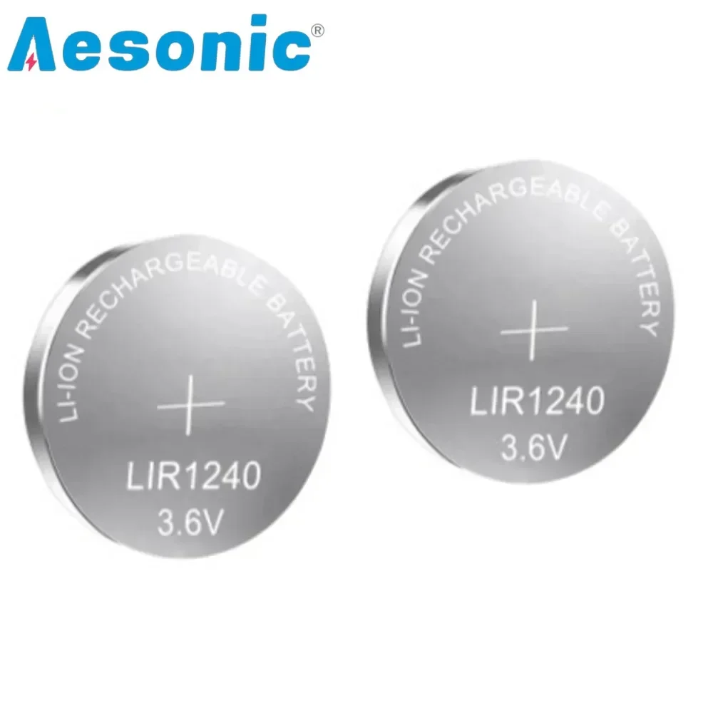 2PCS LIR1240 Rechargeable Button Battery with Charger for TWS Bluetooth Headphone Replaces CP1240 Cells Coin Lithium Battery