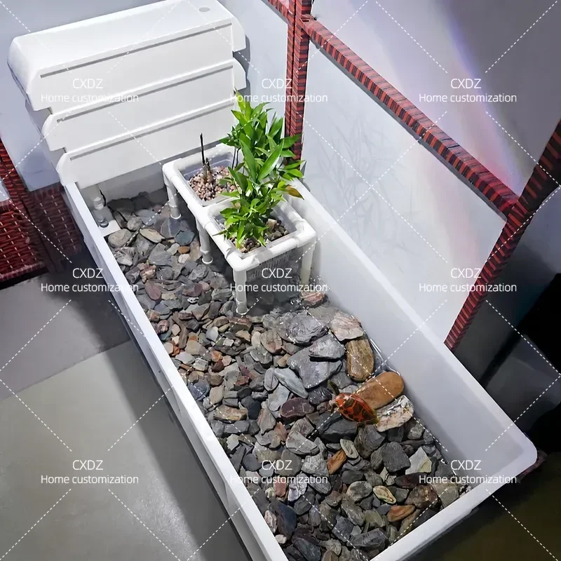 SS Ecological Turtle Tank with Circulation Filter Waterless Anti Ecological Stream Box Small Household Aquarium for Plant