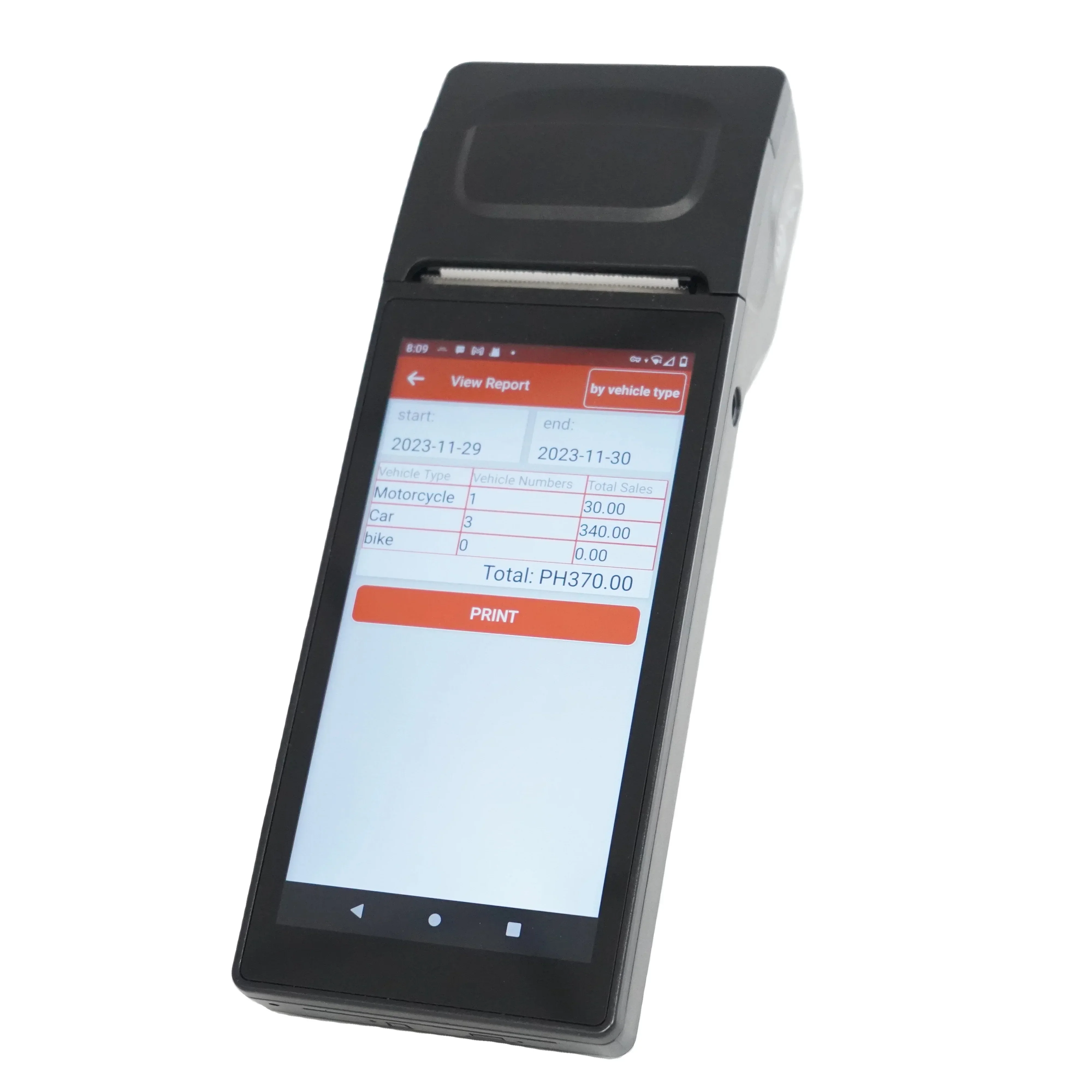 

GOODCOM GT81 is a portable Android POS With Printer car parking ticket system android handheld terminal printer