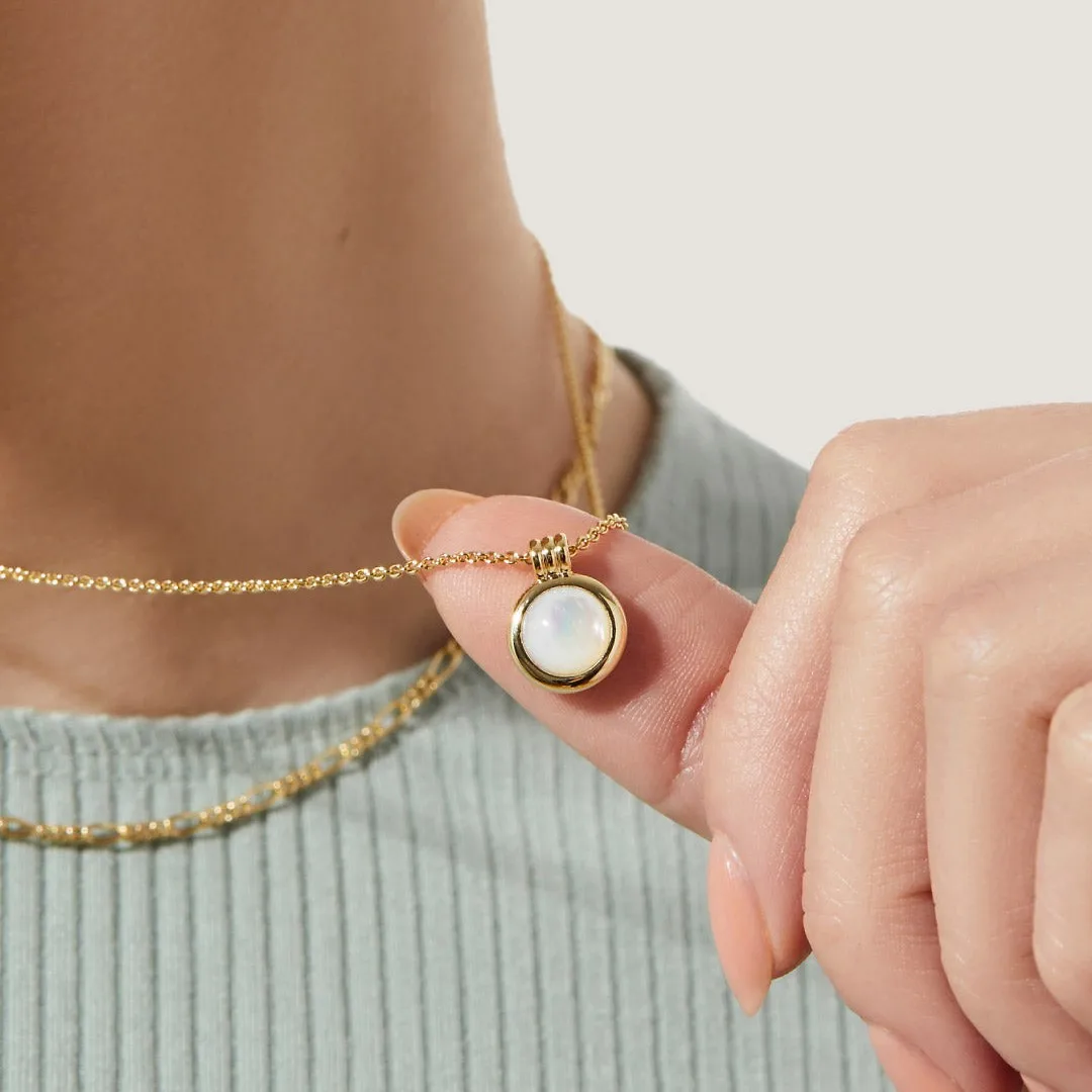 

Elegant Green Aventurine Pendant Necklace for Women, Double Layer Plated Stone Jewelry Gift