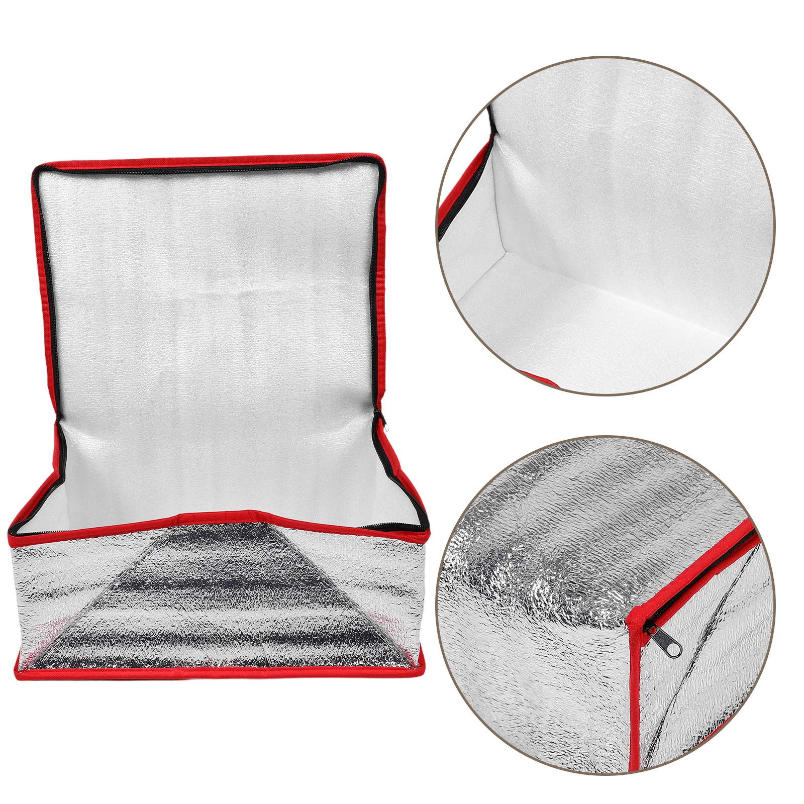 Bolsa térmica de papel de aluminio, revestimientos de caja aislados reutilizables portátiles de fondo plano, almacenamiento de mariscos, embalaje plegable de retención en frío
