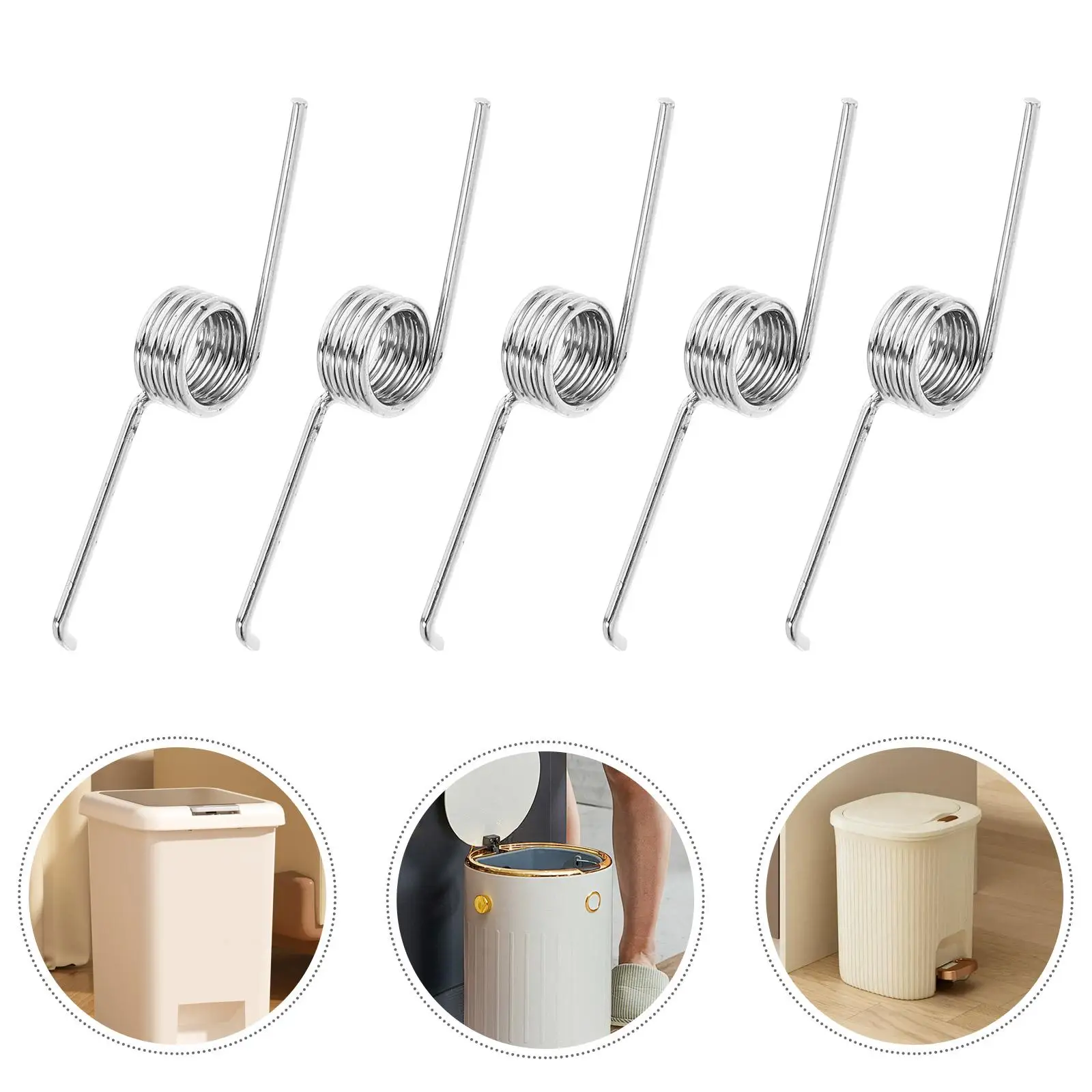10pcs Heavy-Duty Garbage Can Stainless Steel Spring For Trash Can Lid Replacement Push Style Trash Can Lid Spring Fitting Trash