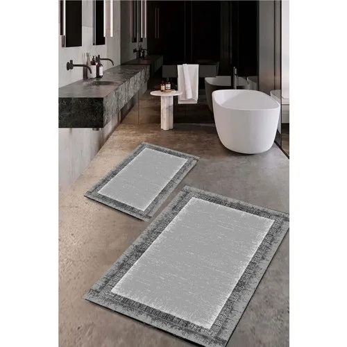 Drop Bath Mat Rug Toilet Seat Pad Washable Anti-Slip Soles 2li