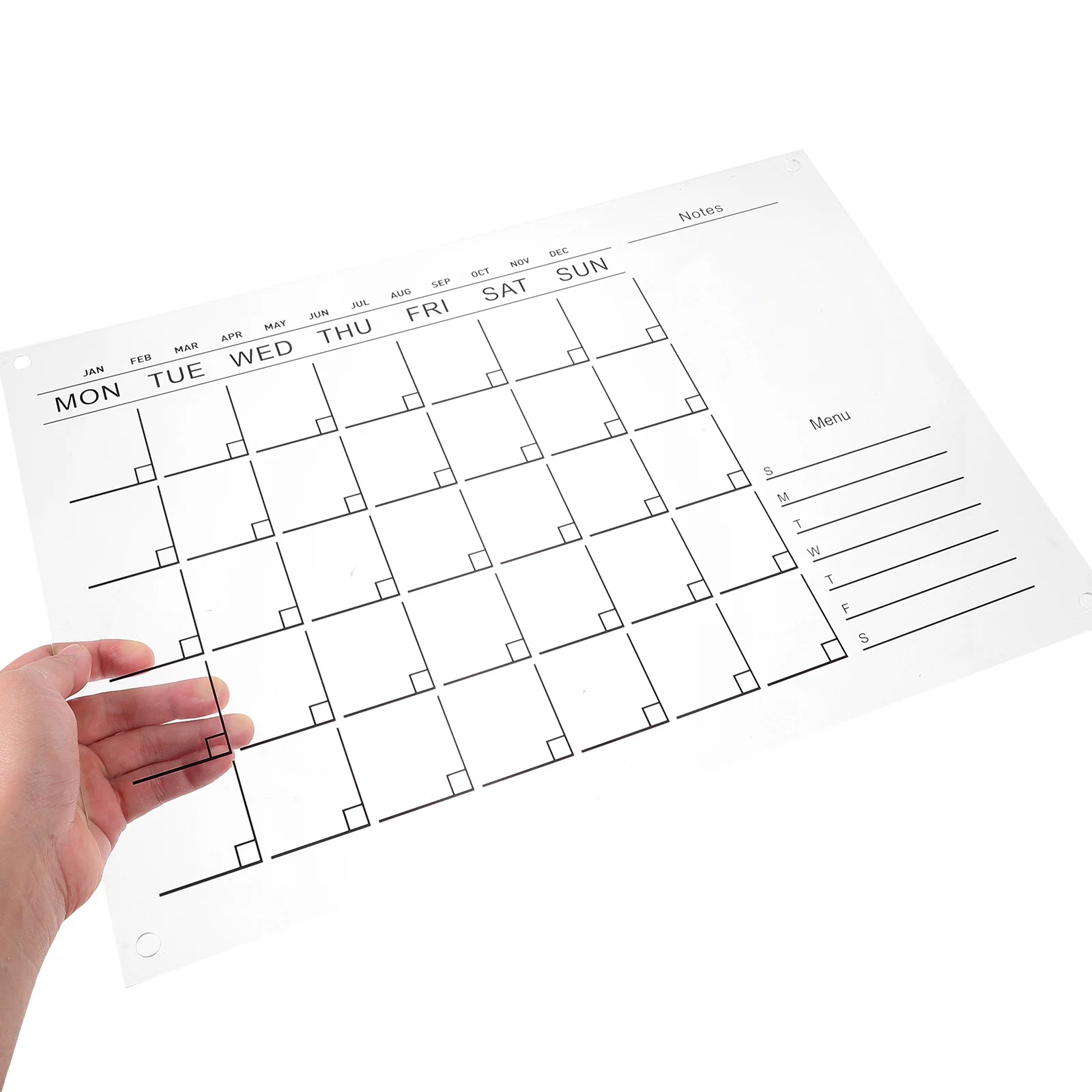 

1Set Acrylic Wall Calendar Transparent Dry Erase Board Weekly Planner for Home Office Store Decoration Hanging Schedule