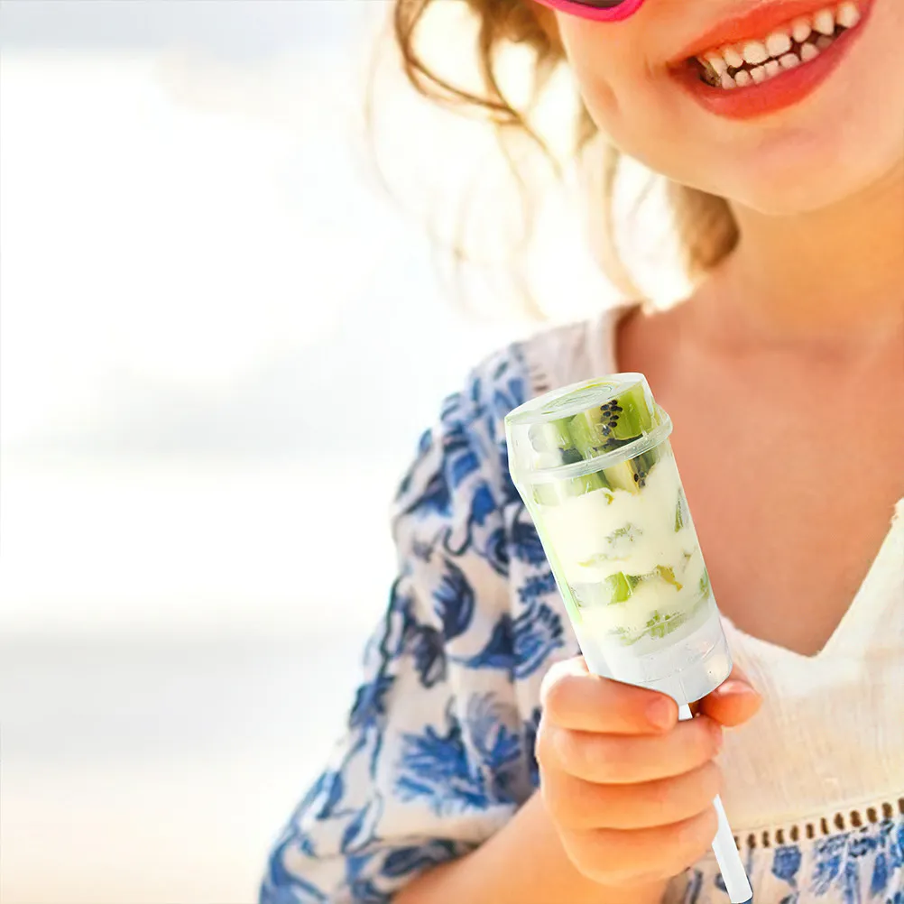 

50 шт. прозрачных пластиковых контейнеров-тубусов для десертов с эффектом радуги, для вечеринок, дней рождения, свадеб, девичников